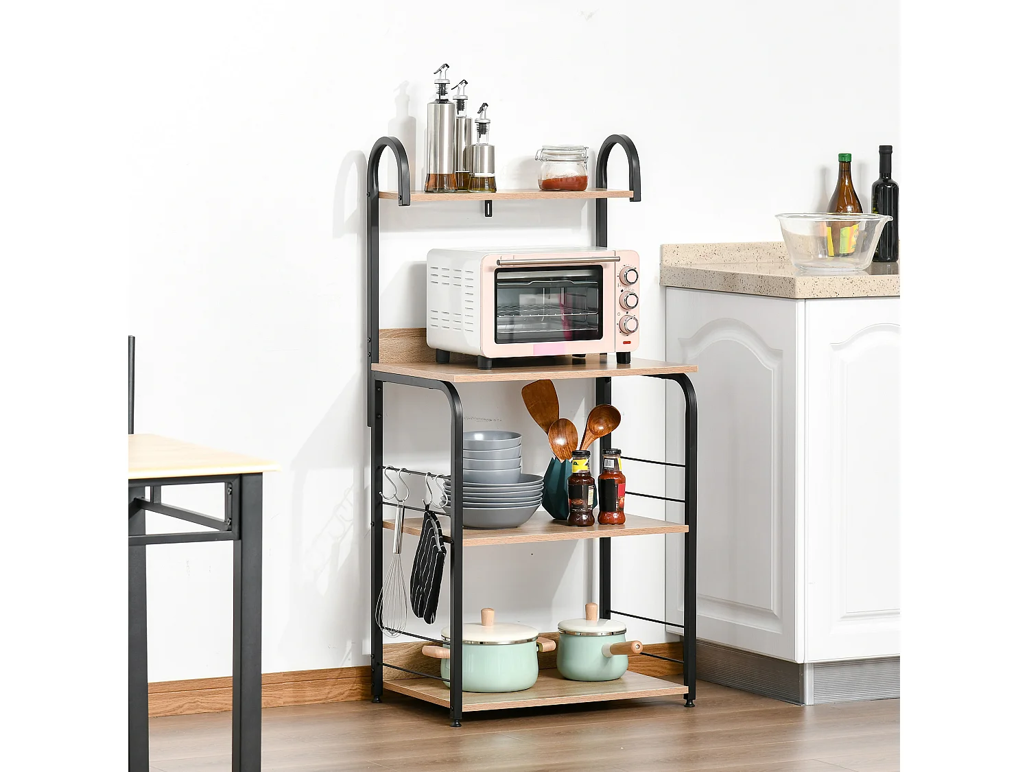 Estante de cocina madera natural 60x40x125 cm HOMCOM