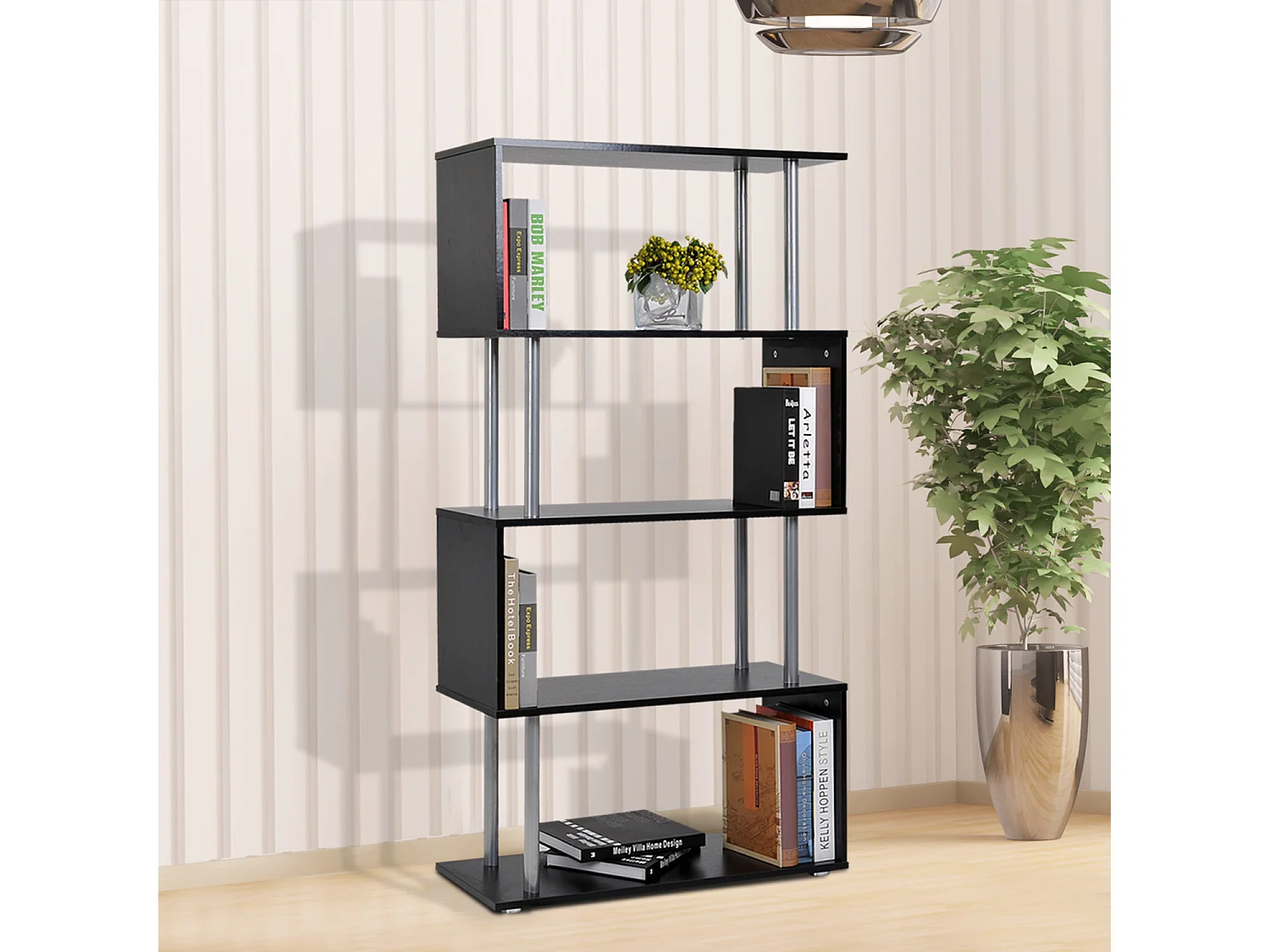 Librería mueble negro 80x30x145 cm HOMCOM