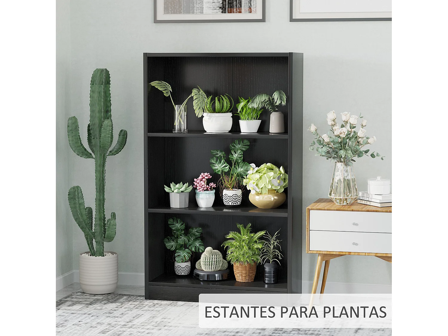 Estantería negro 62.2x24x102.4 cm HOMCOM