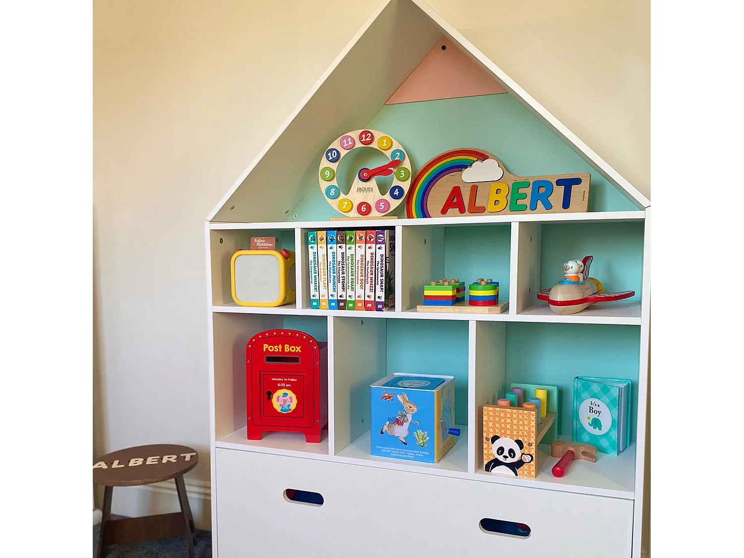 Estantería de madera infantil blanco 82x30x126 cm HOMCOM