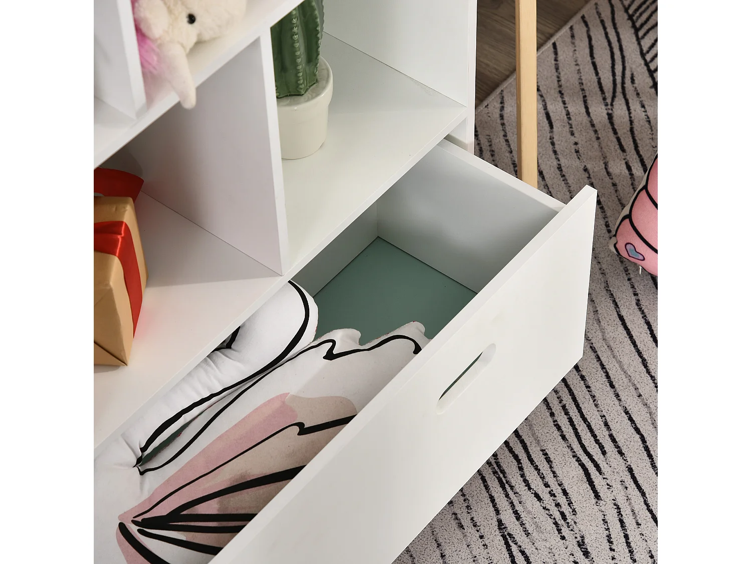 Estantería de madera infantil blanco 82x30x126 cm HOMCOM