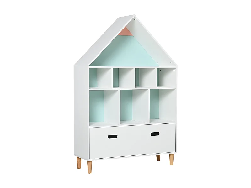 Estantería de madera infantil blanco 82x30x126 cm HOMCOM