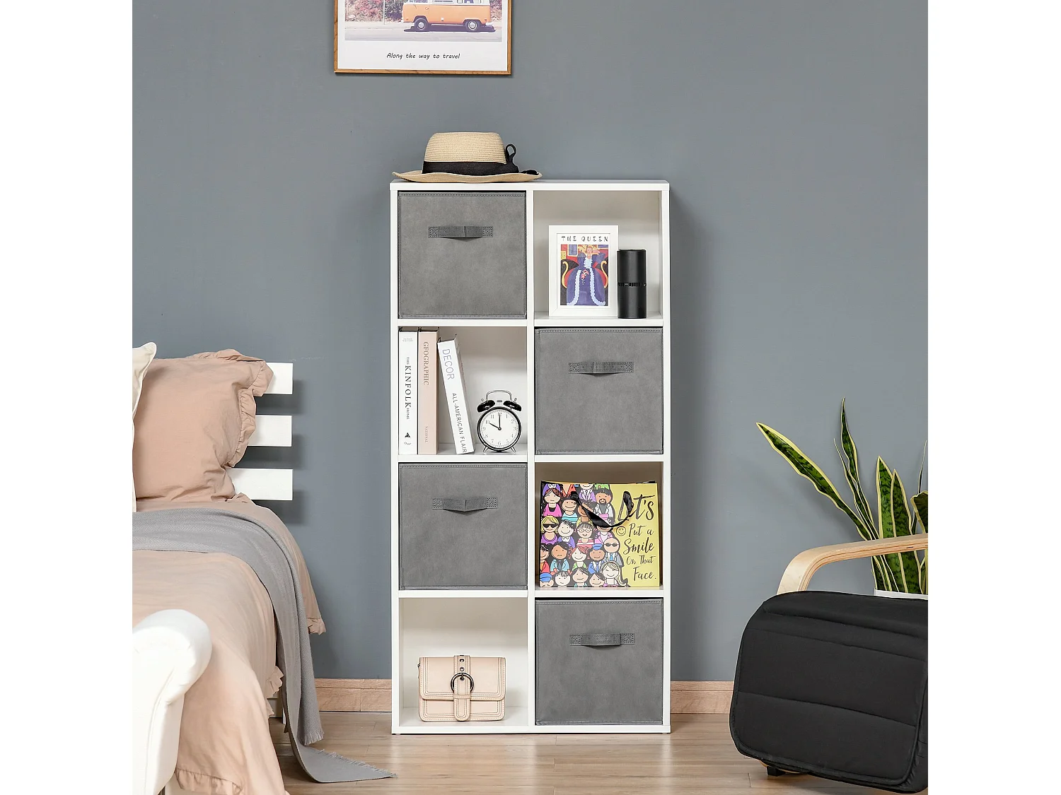 Estantería de 8 cubos blanco 61.5x30x121.6 cm HOMCOM