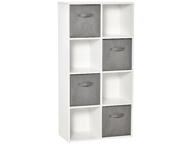 Estantería de 8 cubos blanco 61.5x30x121.6 cm HOMCOM