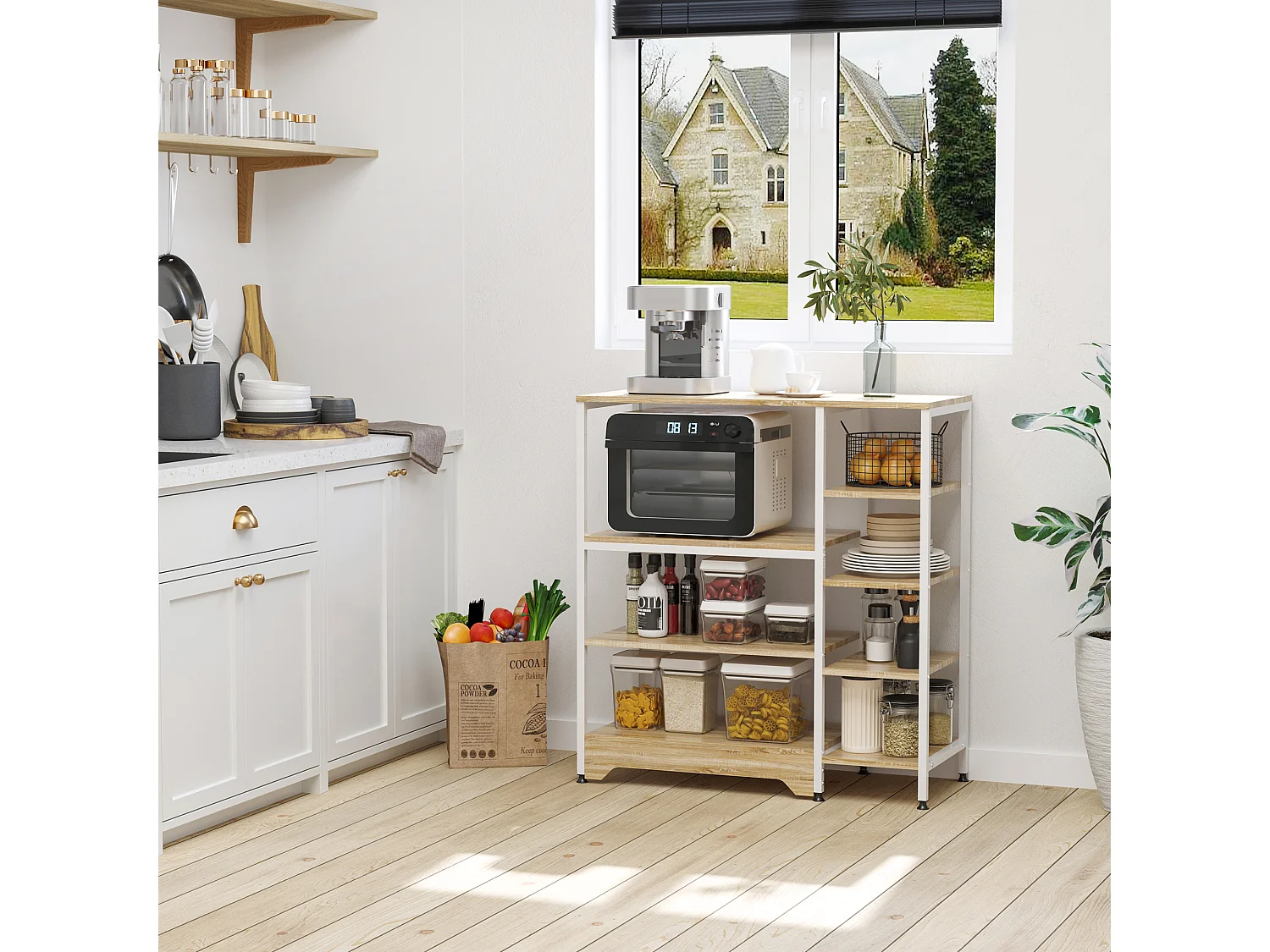 Estante de cocina madera natural 90x40x95 cm HOMCOM