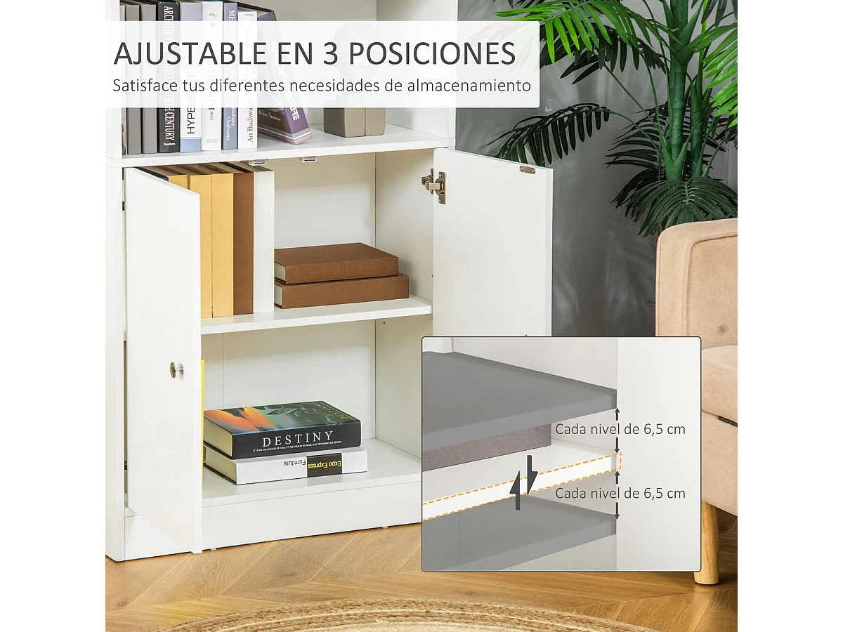 Estantería blanco 70x29.5x167 cm HOMCOM