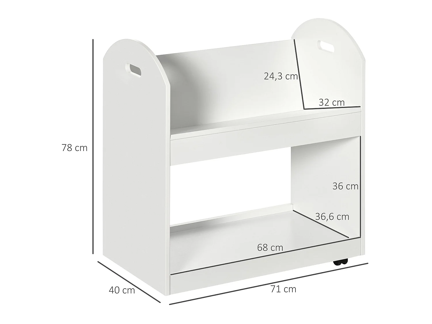 Estantería librería blanco 71x40x78 cm HOMCOM