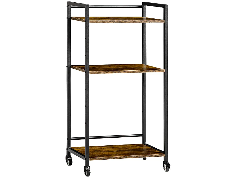 Estantería con ruedas marrón rústico 50x35x100.5 cm HOMCOM