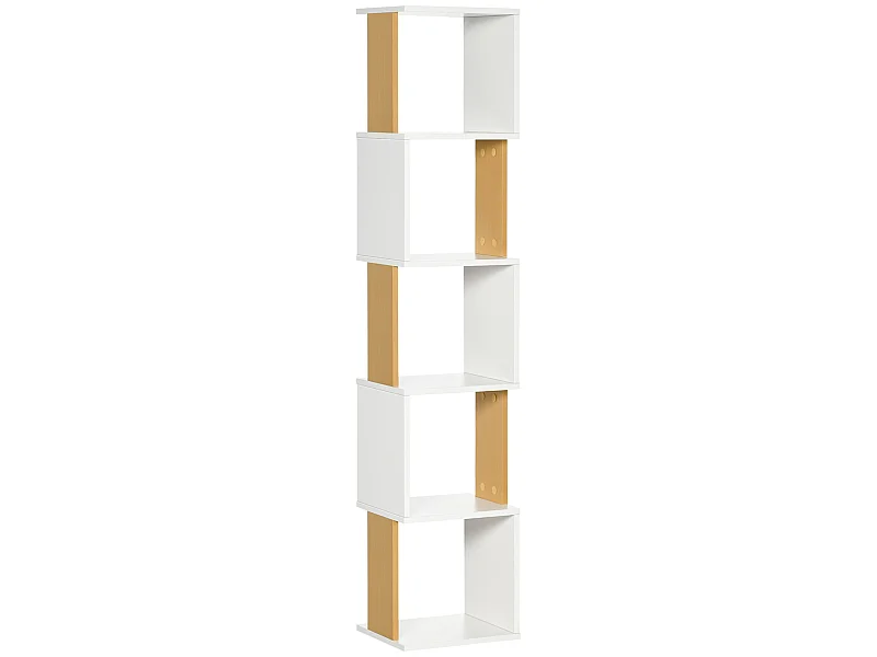 Estantería natural y blanco 33x28x161 cm HOMCOM