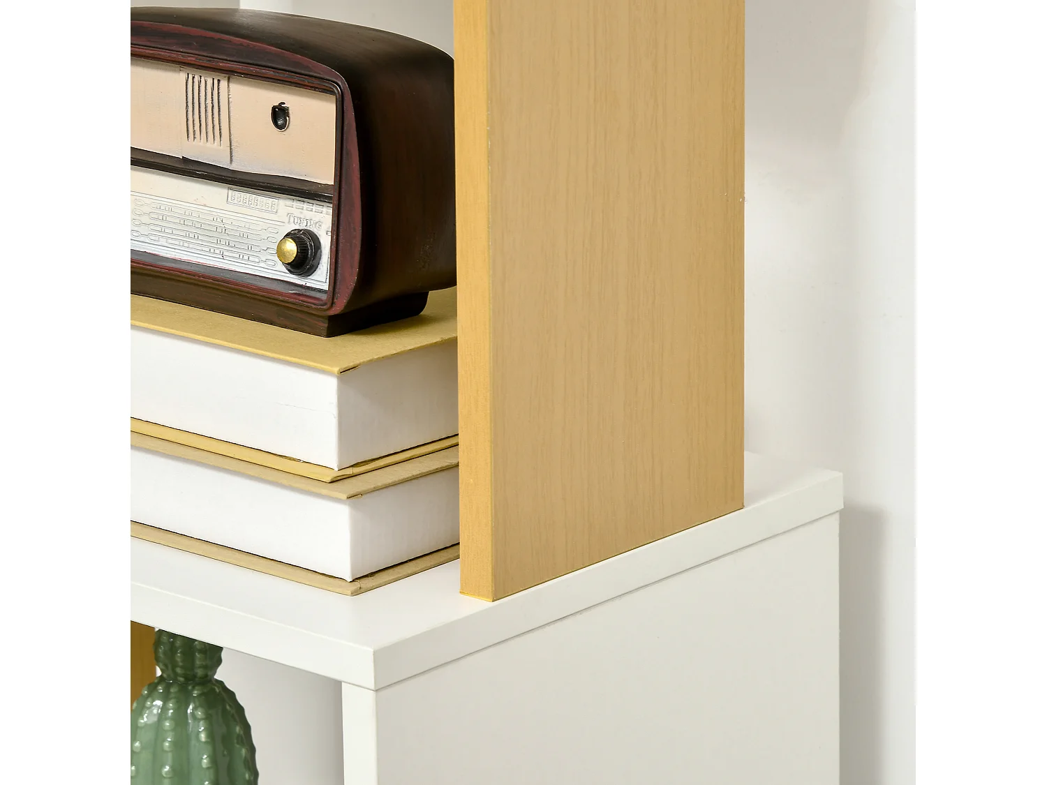 Estantería natural y blanco 33x28x161 cm HOMCOM