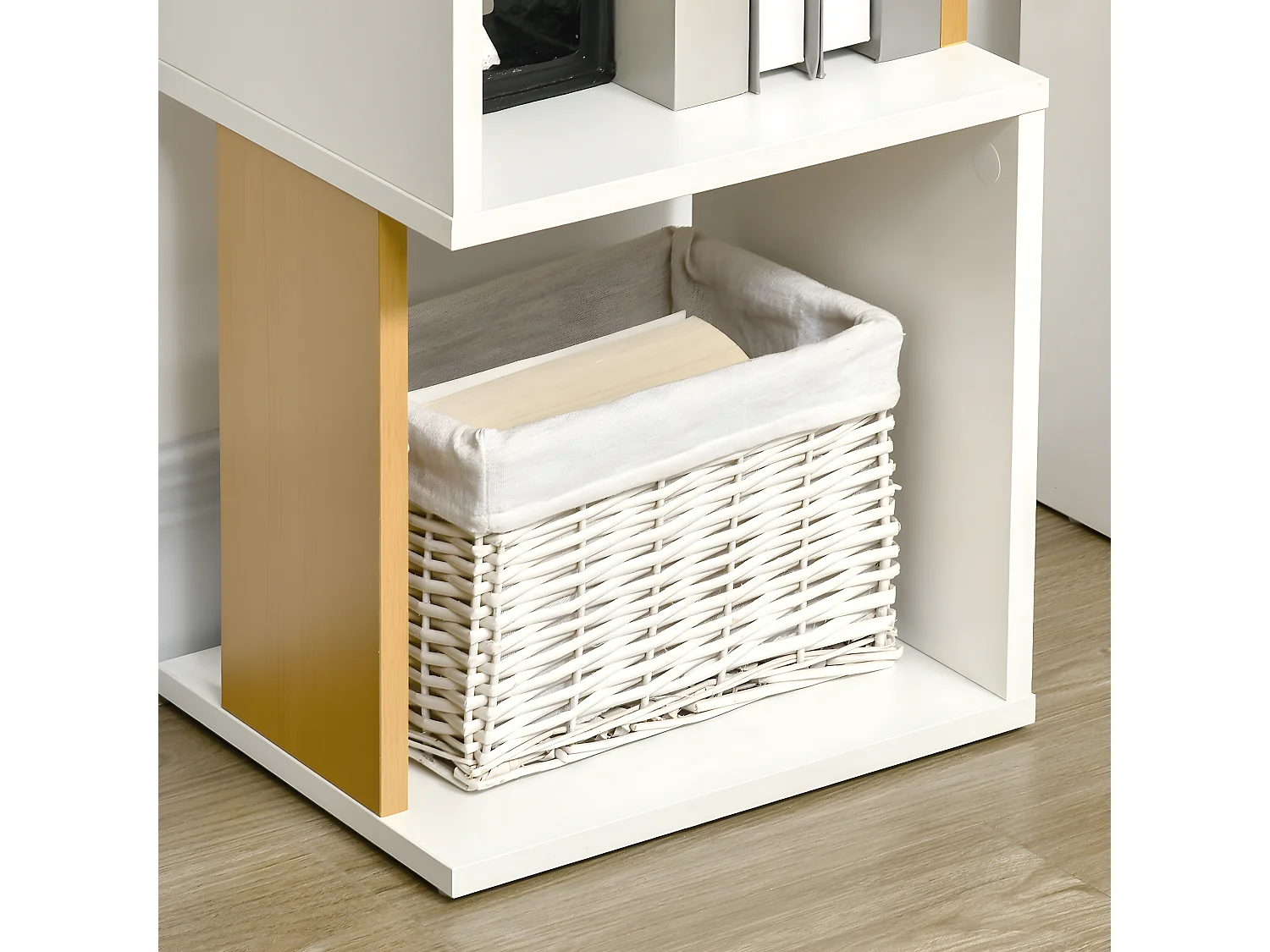 Estantería natural y blanco 33x28x161 cm HOMCOM