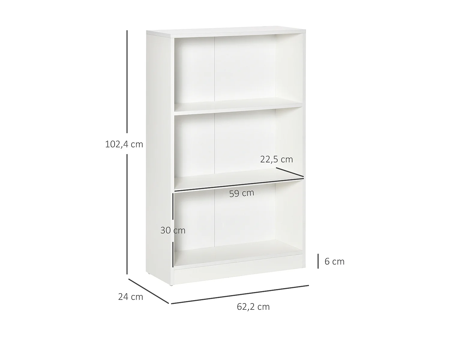 Estantería blanco 62.2x24x102.4 cm HOMCOM