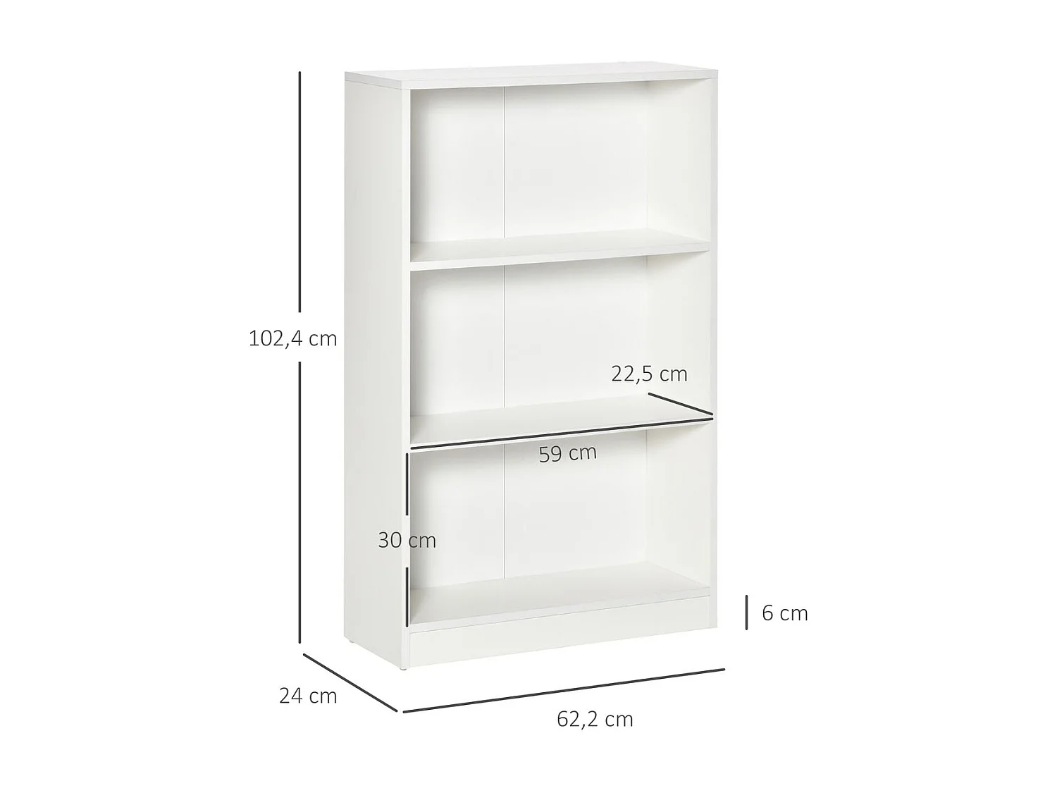 Estantería blanco 62.2x24x102.4 cm HOMCOM