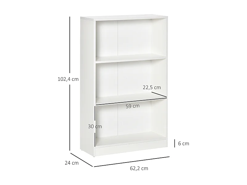 Estantería blanco 62.2x24x102.4 cm HOMCOM