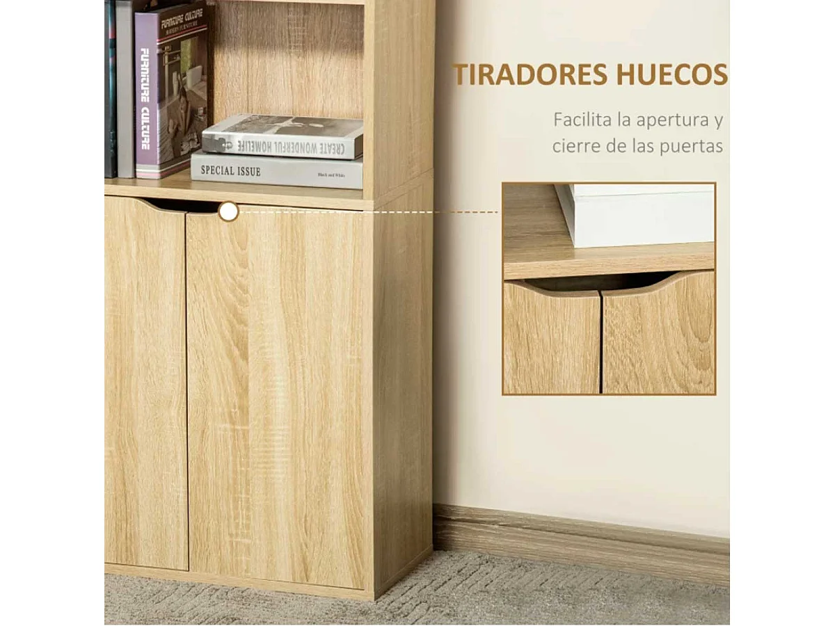 Estantería para libros madera natural 59x29x180 cm HOMCOM