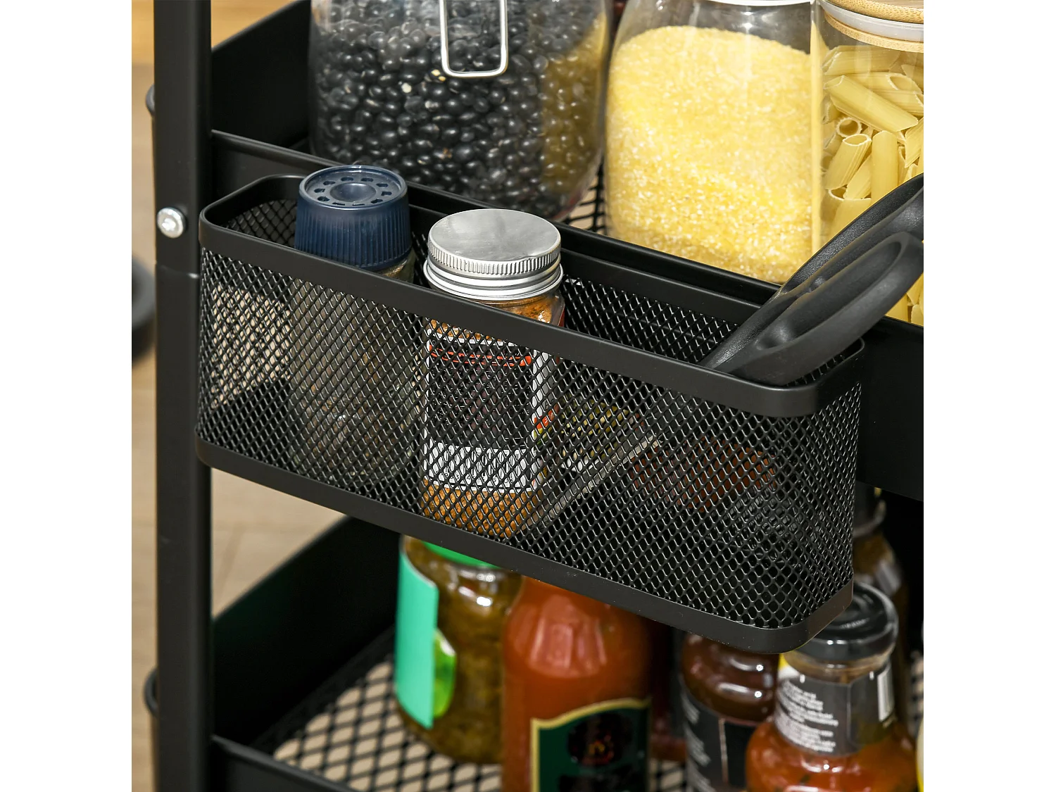 Carrito de cocina negro 51.5x32x75.6 cm HOMCOM