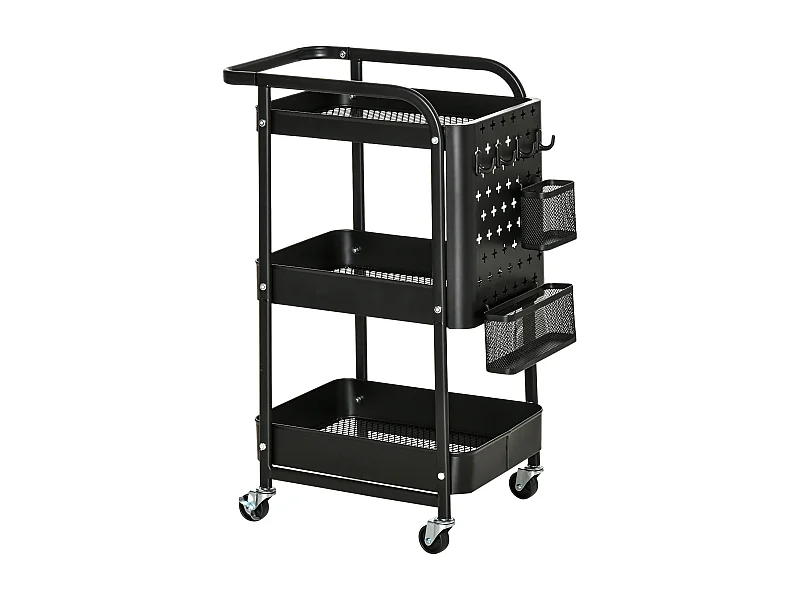 Carrito de cocina negro 51.5x32x75.6 cm HOMCOM