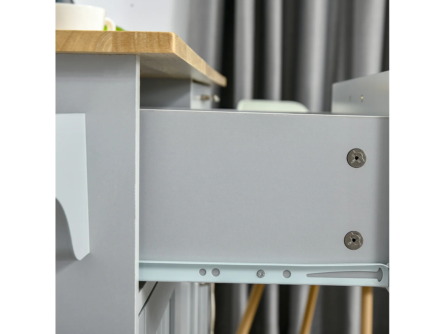 Isla de cocina gris 121x46x91 cm HOMCOM