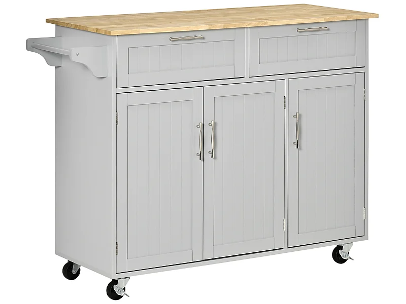 Isla de cocina gris 121x46x91 cm HOMCOM