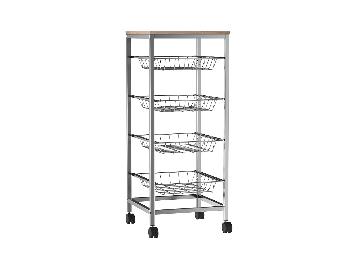 Carro de cocina plata 36.5x36.5x89 cm HOMCOM
