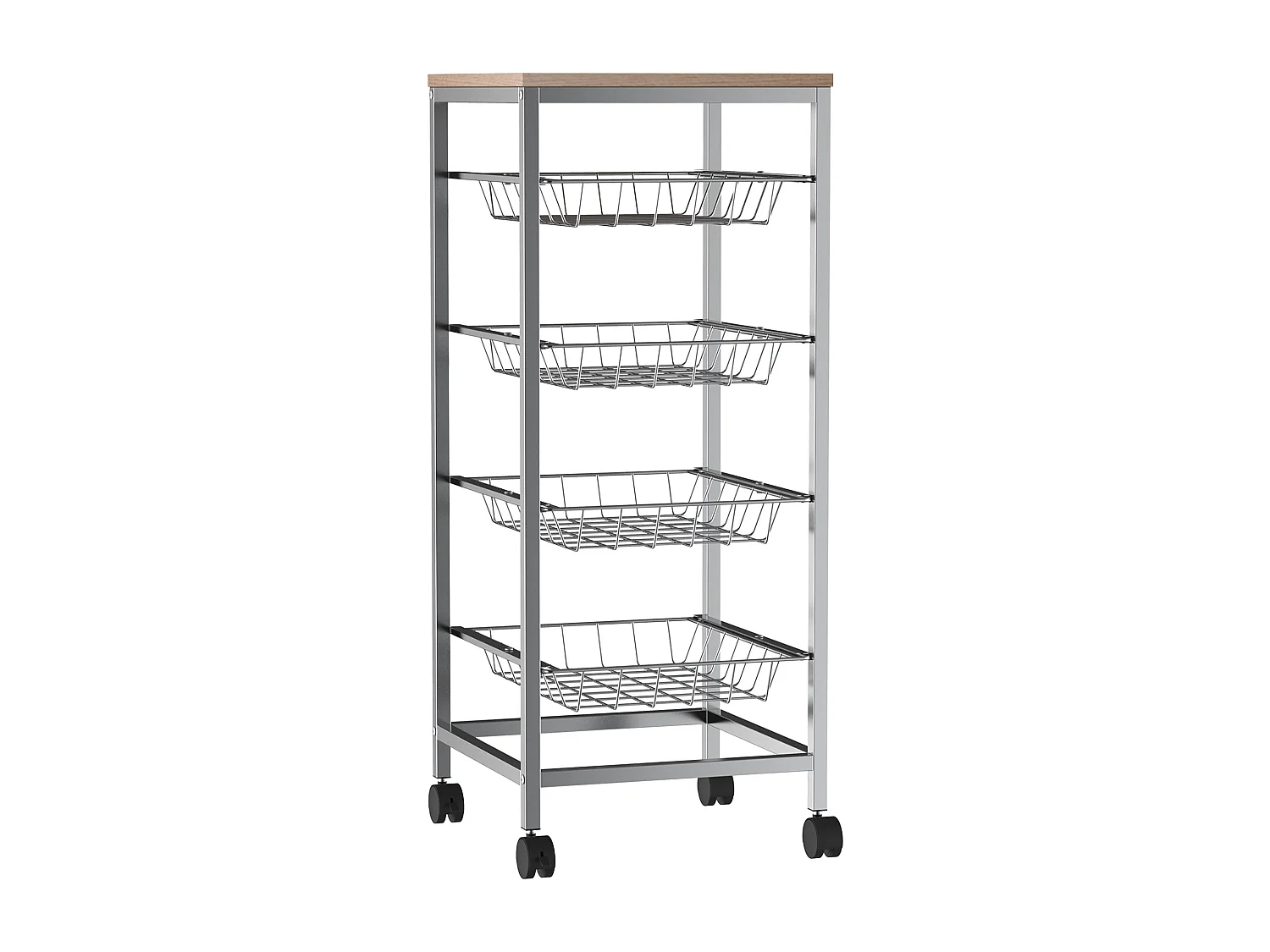 Carro de cocina plata 36.5x36.5x89 cm HOMCOM