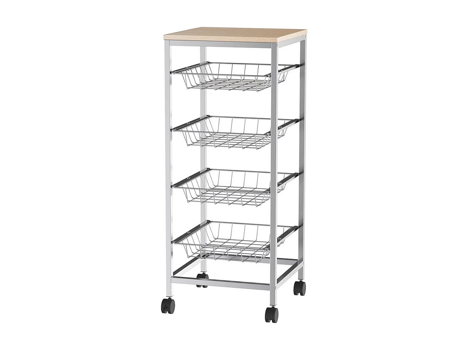 Carro de cocina plata 36.5x36.5x89 cm HOMCOM