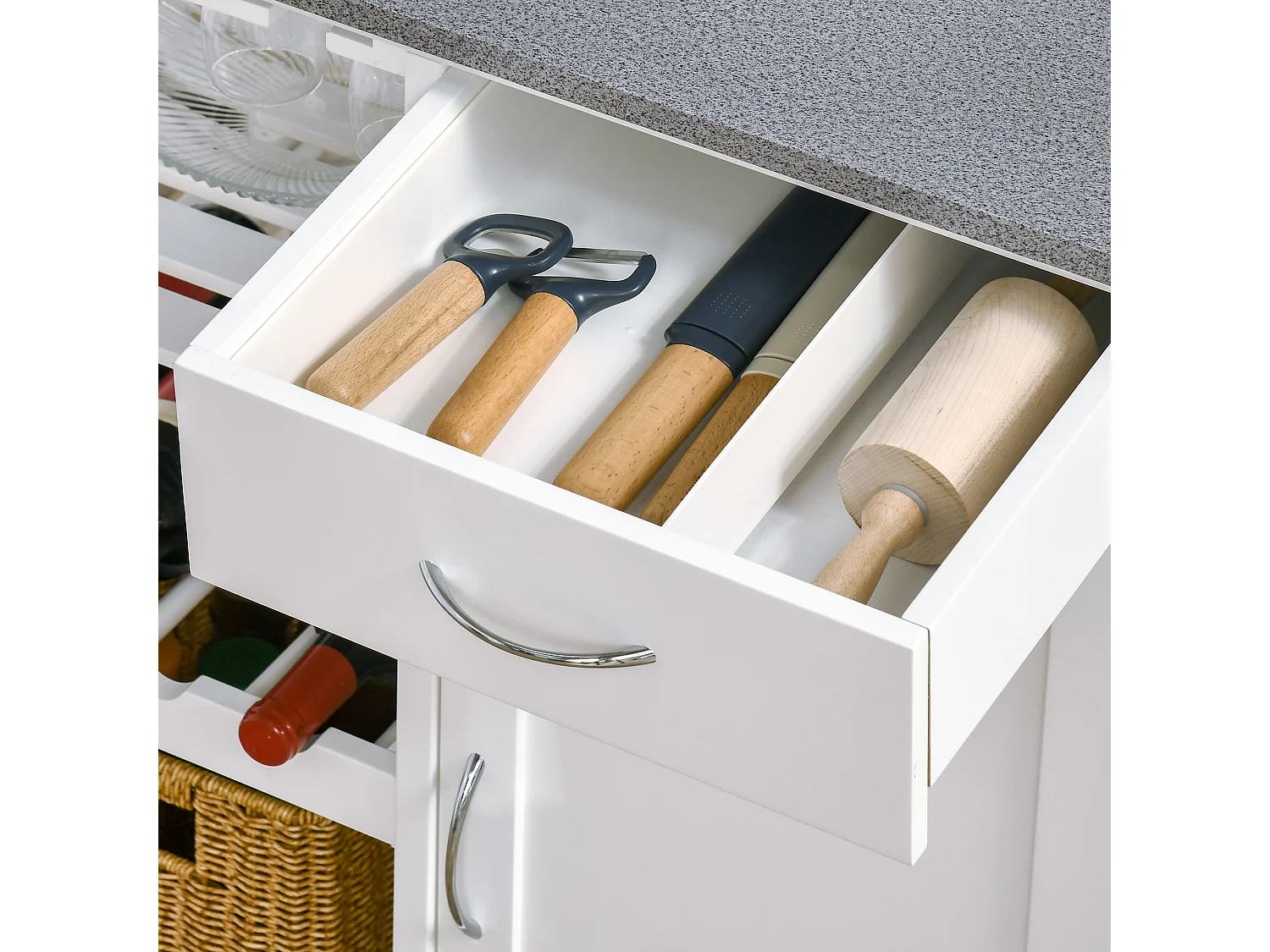 Carrito de cocina blanco 76x48x88 cm HOMCOM