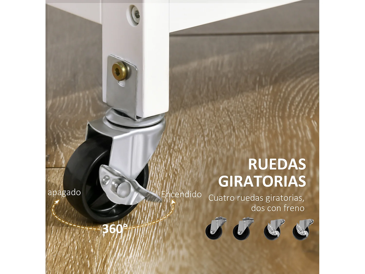 Carrito de cocina blanco 76x48x88 cm HOMCOM