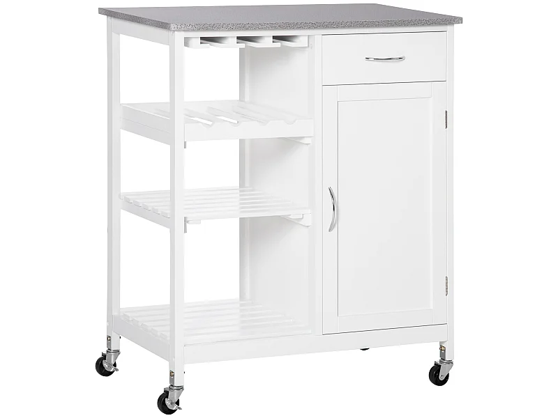 Carrito de cocina blanco 76x48x88 cm HOMCOM