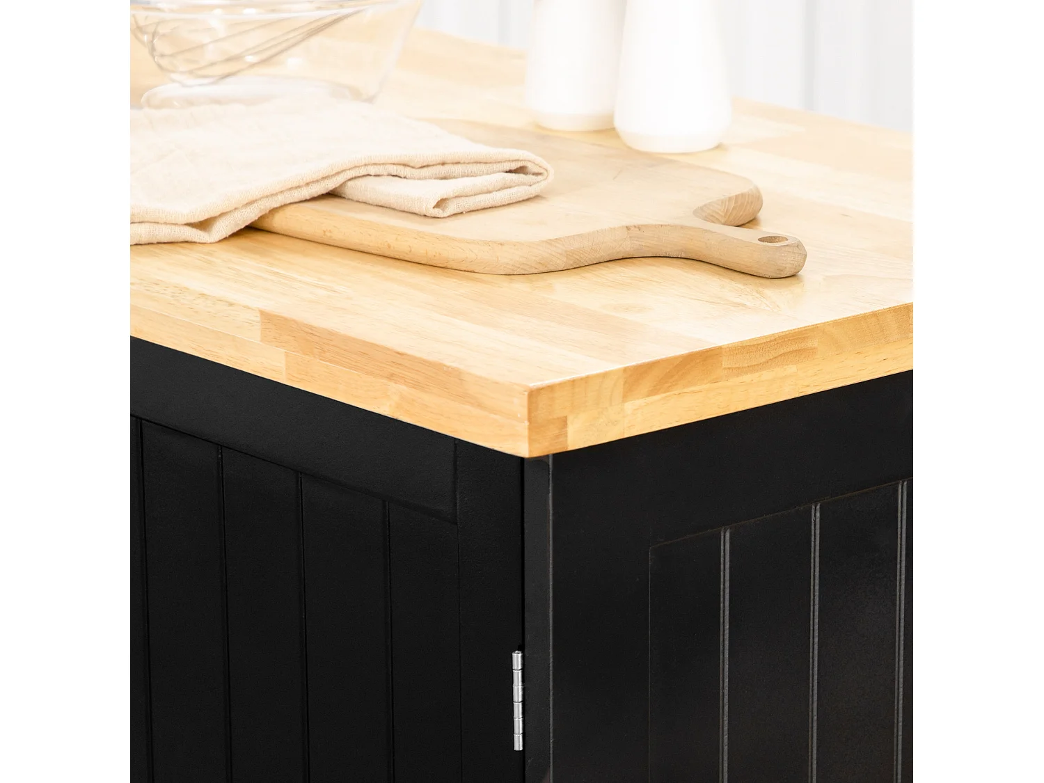 Isla de cocina negro 135x45x94.5 cm HOMCOM