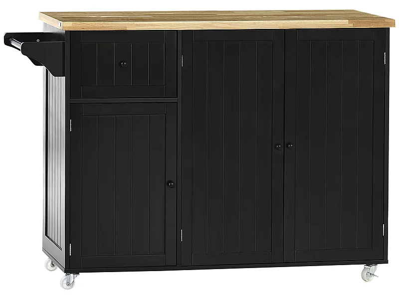 Isla de cocina negro 135x45x94.5 cm HOMCOM