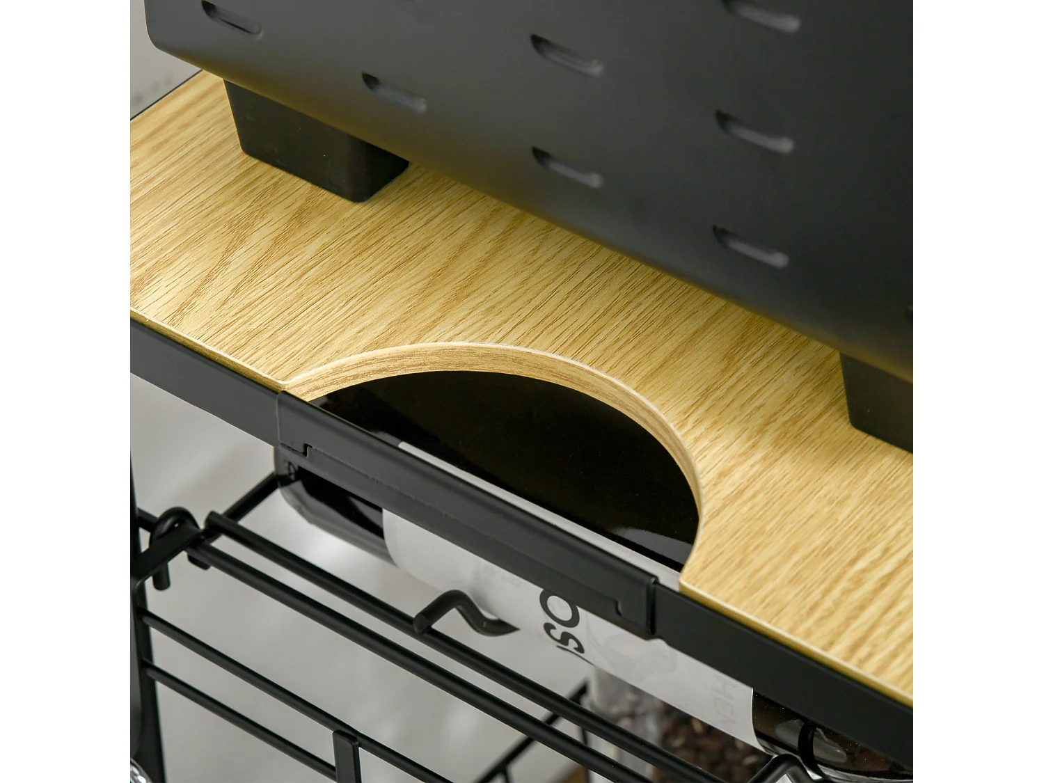 Carro de cocina negro 60.5x35.5x75 cm HOMCOM