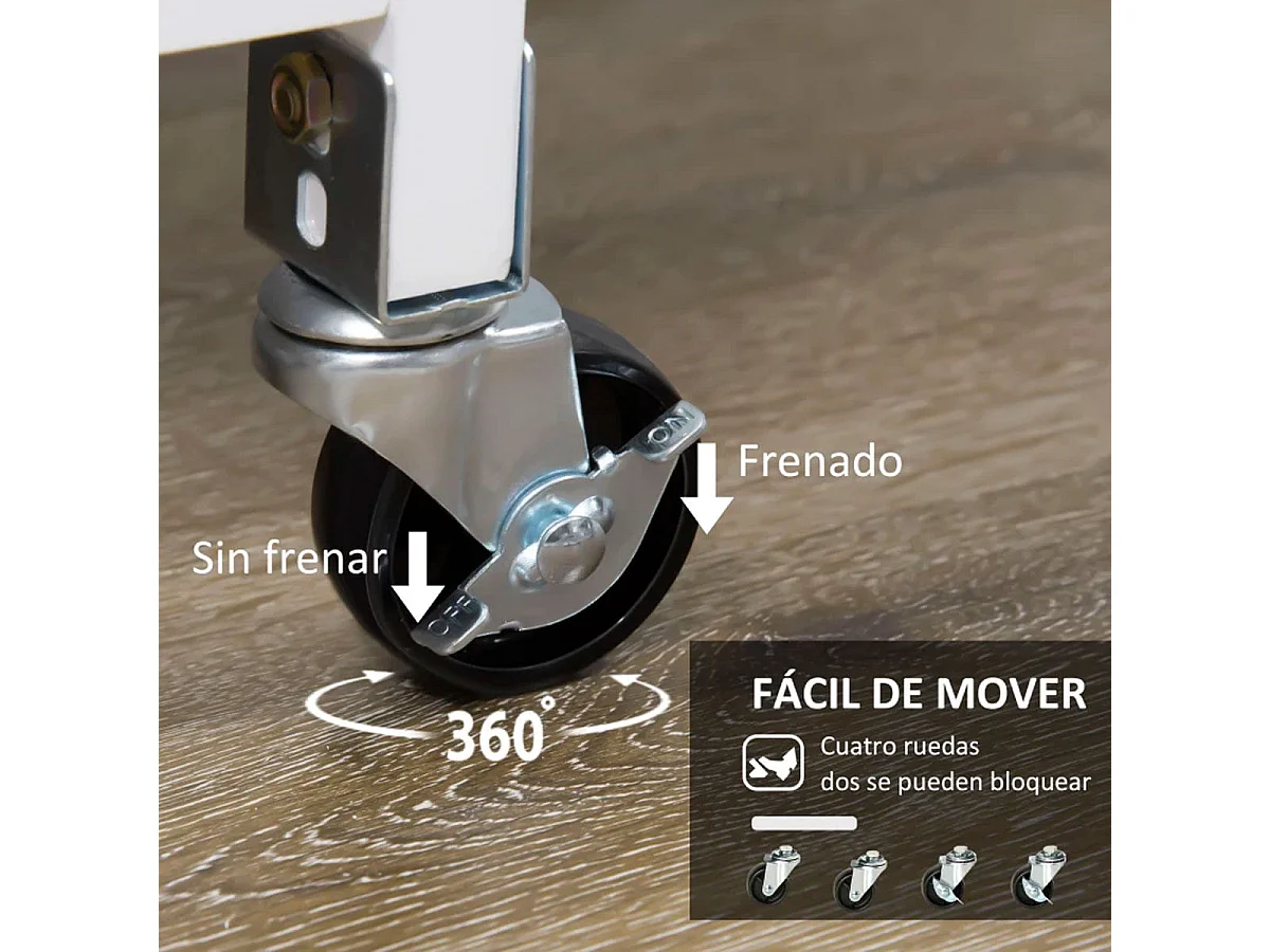 Carro de cocina blanco 67x37x87 cm HOMCOM