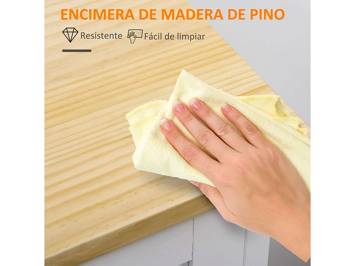 Carro de cocina blanco 67x37x87 cm HOMCOM