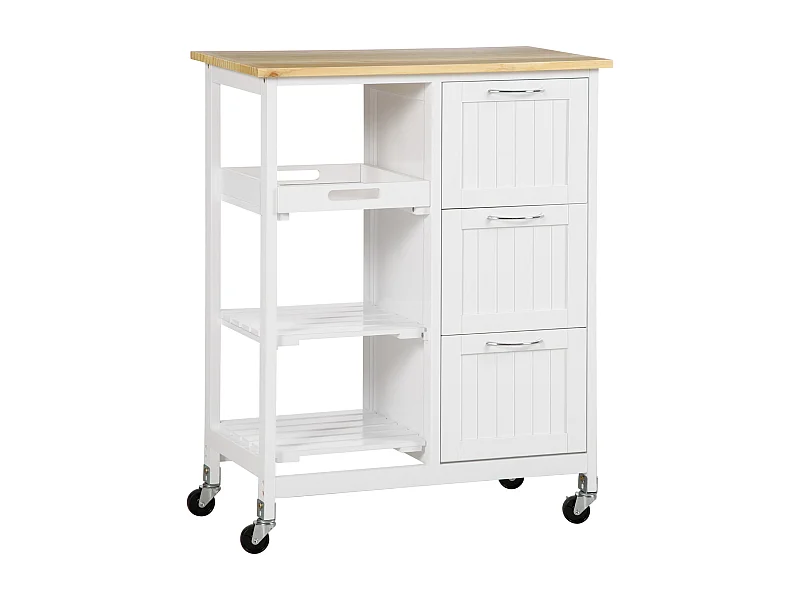 Carro de cocina blanco 67x37x87 cm HOMCOM