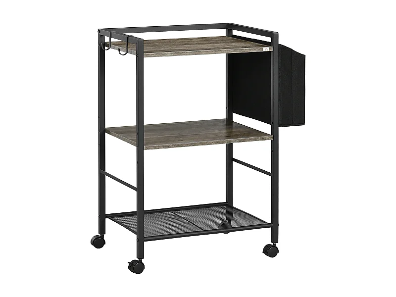 Carrito de cocina gris 66x40x80.5 cm HOMCOM