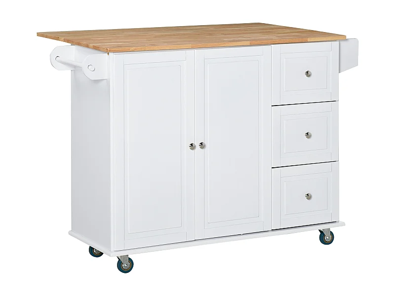 Carrito de cocina blanco 128.8x75.5x92.5 cm HOMCOM
