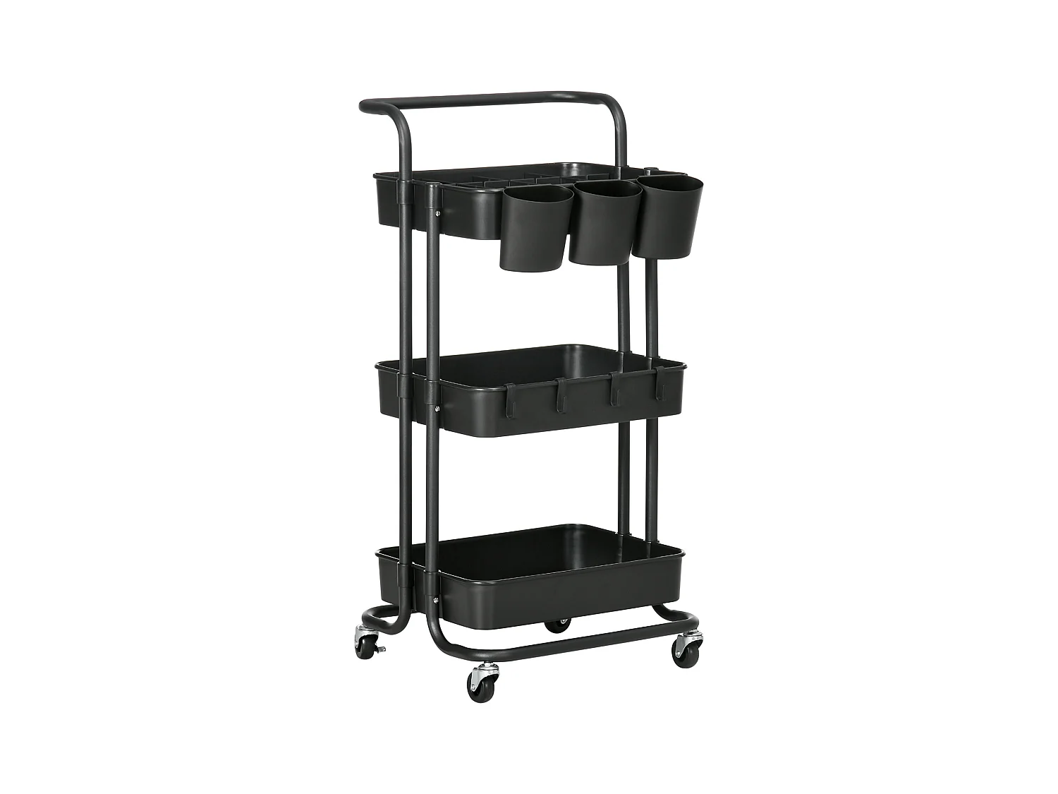 Carrito de cocina negro 42x38x86.5 cm HOMCOM