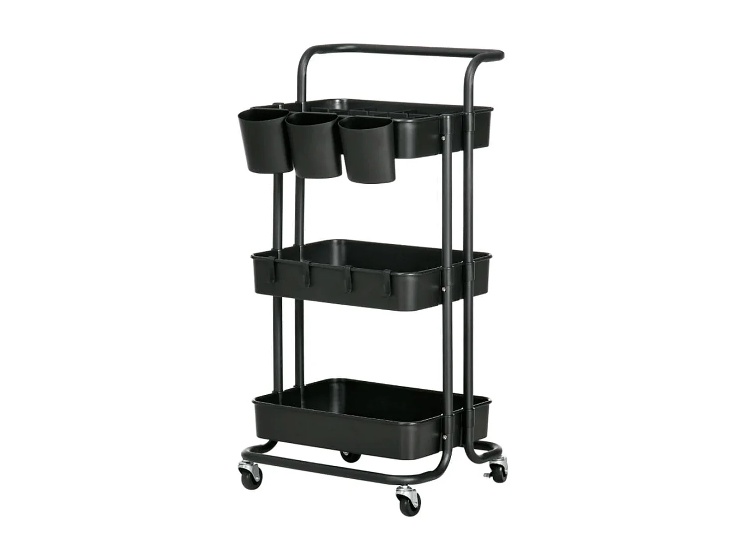 Carrito de cocina negro 42x38x86.5 cm HOMCOM