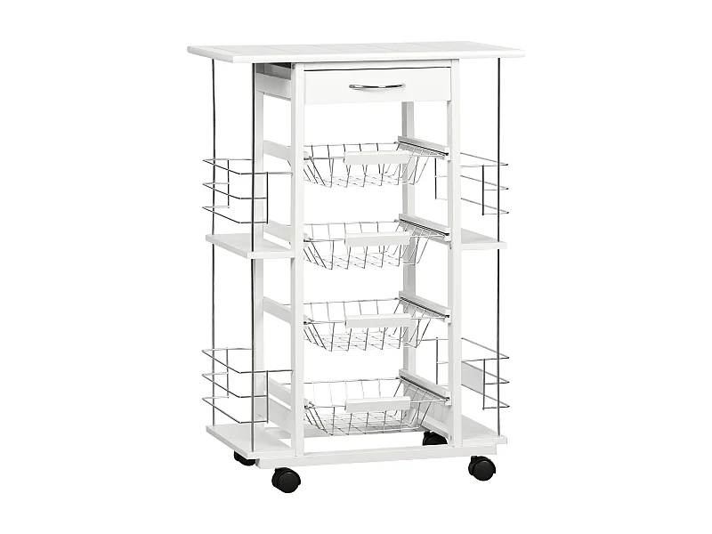Carro de cocina blanco 57x37x83 cm HOMCOM