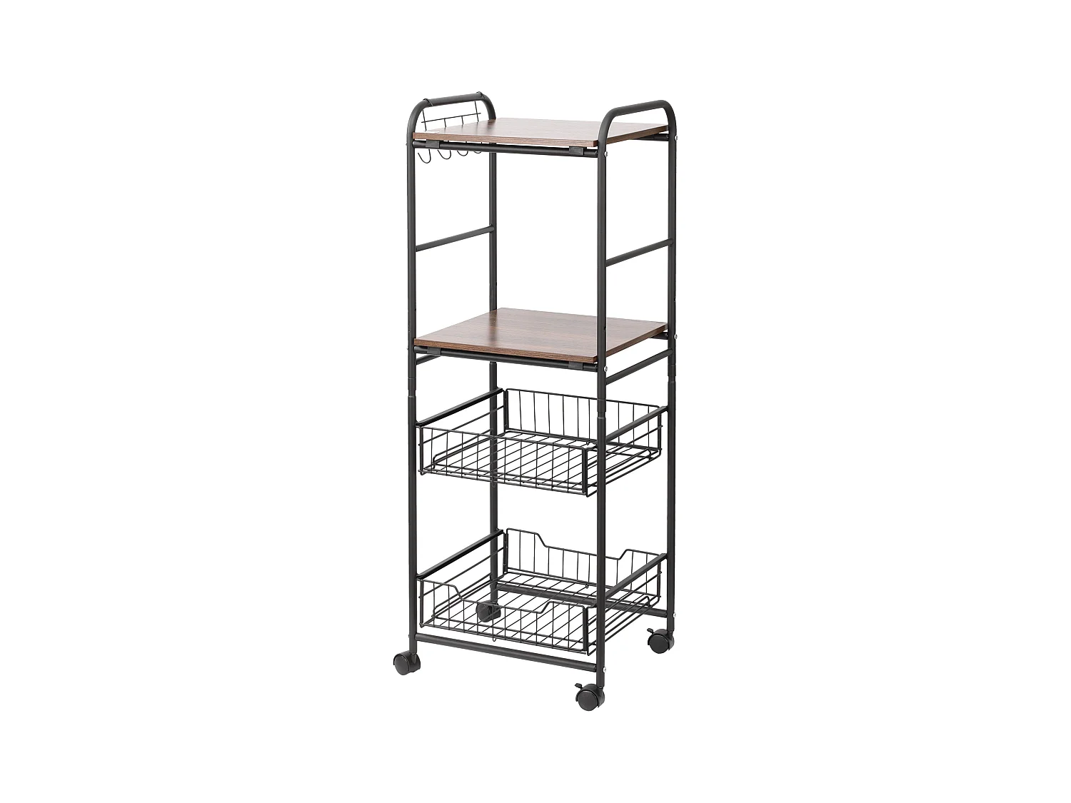 Carro de cocina nogal y negro 40x38x111 cm HOMCOM