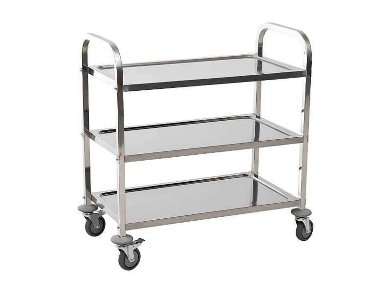 Carro de cocina plateado 85x45x90cm HOMCOM