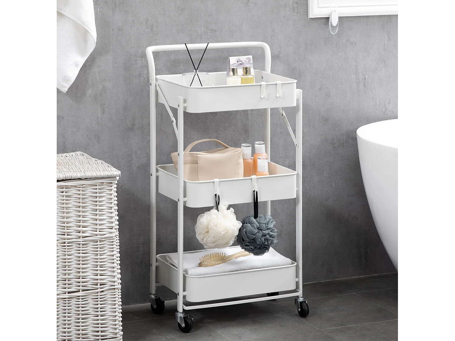 Carrito de cocina blanco 43x31x89 cm HOMCOM