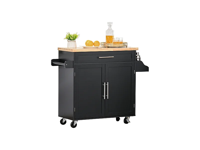 Carro de cocina negro 109x40x89 cm HOMCOM