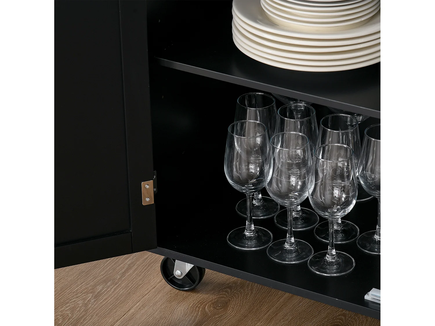 Carro de cocina negro 109x40x89 cm HOMCOM