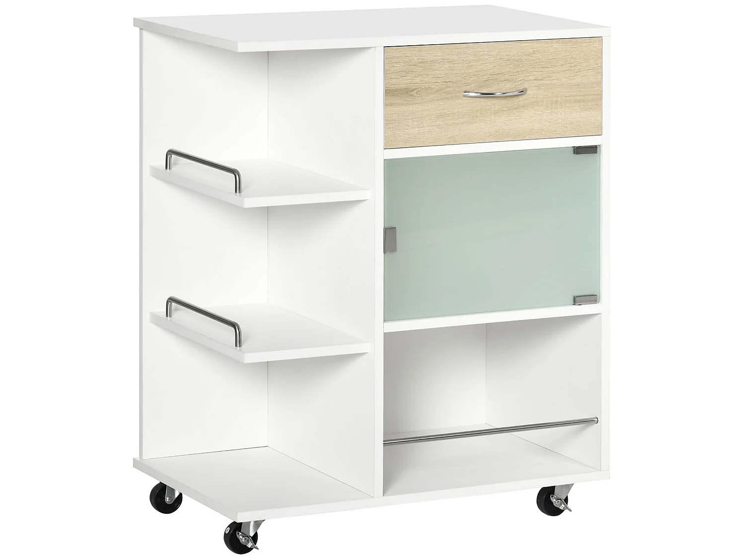 Carro de cocina madera natural 65x39x80 cm HOMCOM