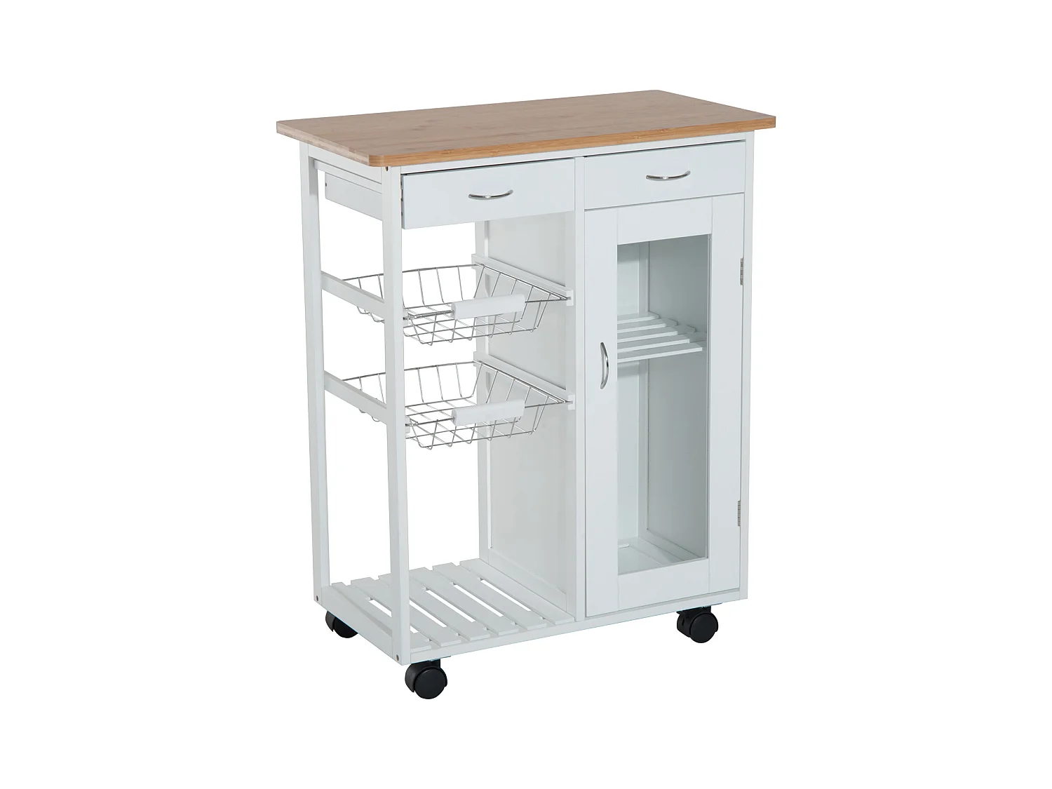 Carro de cocina blanco 70x37x85cm HOMCOM