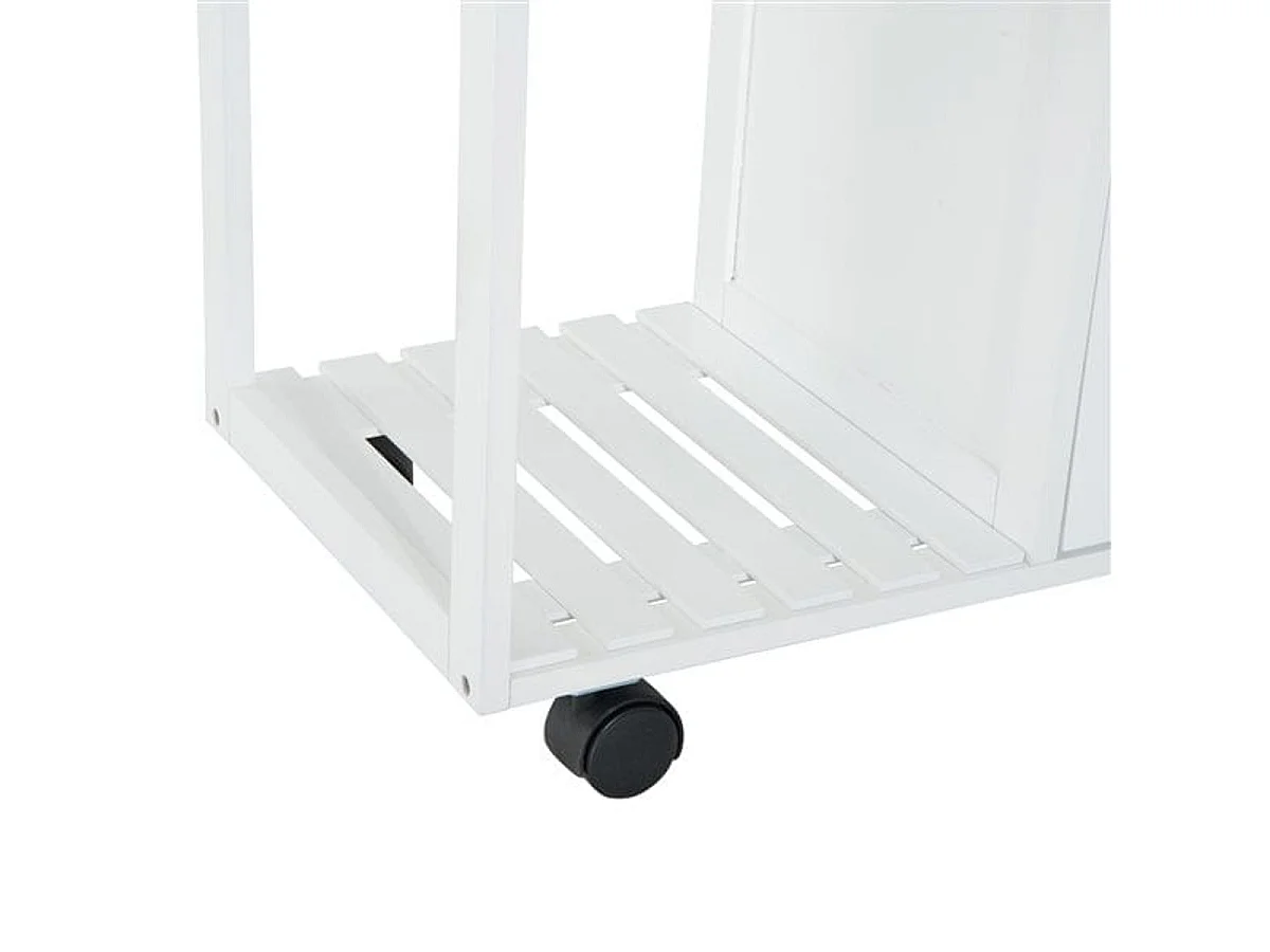 Witte bamboe keukenkar 70x37x85 cm