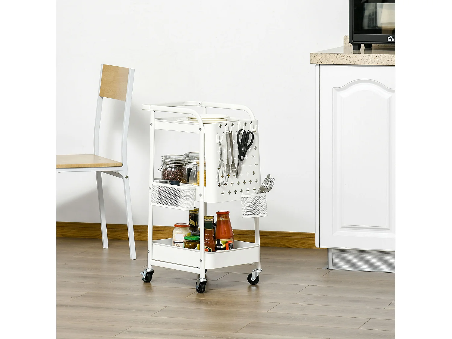 Carrito de cocina blanco 51.5x32x75.6 cm HOMCOM