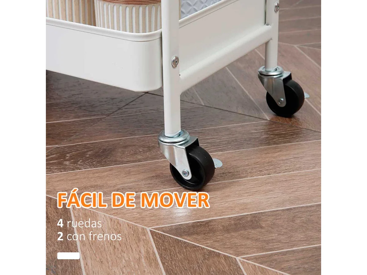 Carrito de cocina blanco 43.9x30.5x75.6 cm HOMCOM